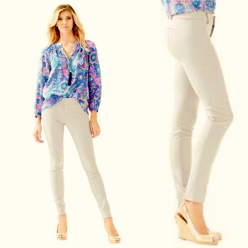 Lilly Pulitzer Cream Slim Ponte Pants